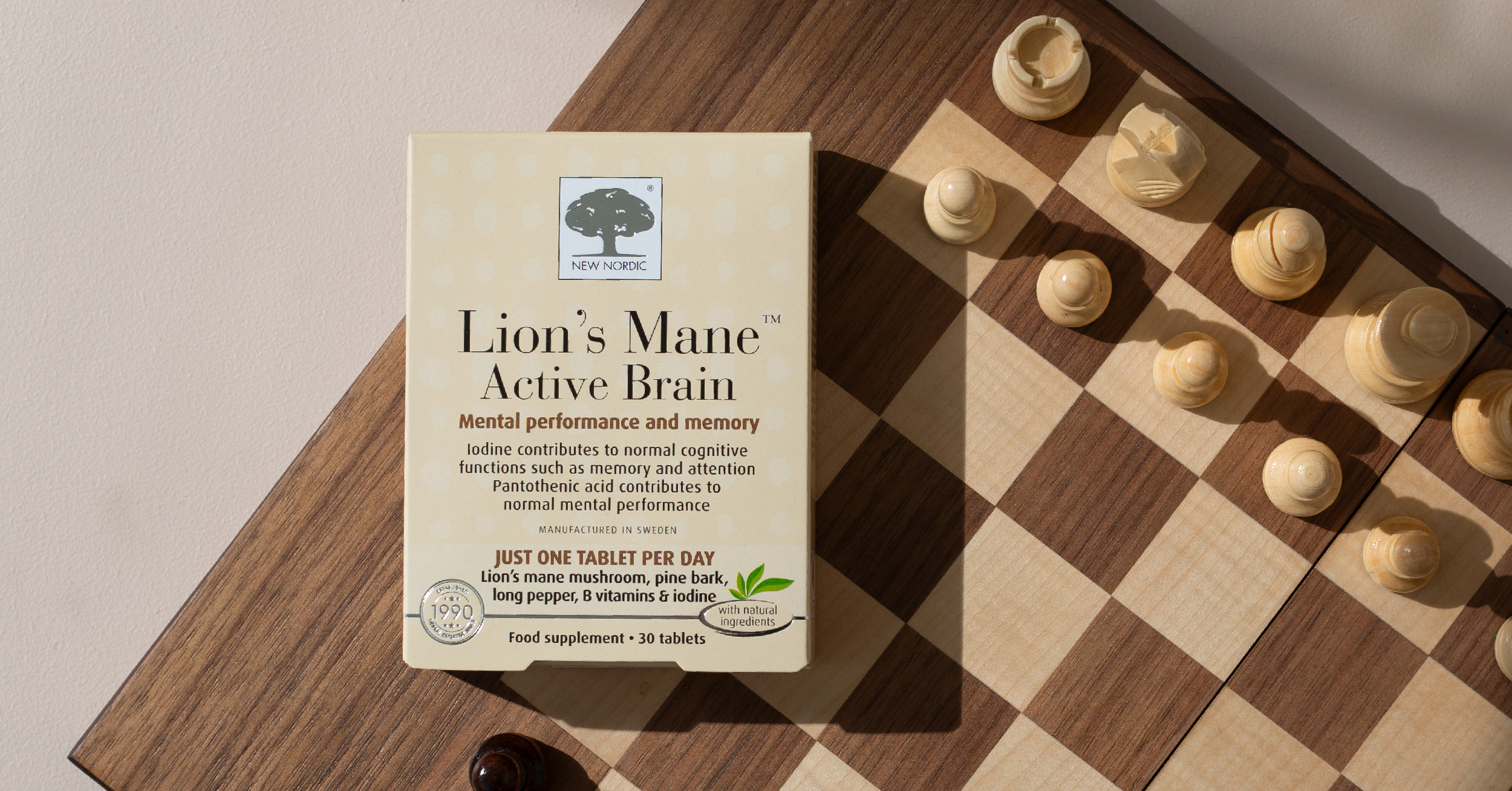 Support your brain with Lion's Mane extract, panthotenic acid and iodine